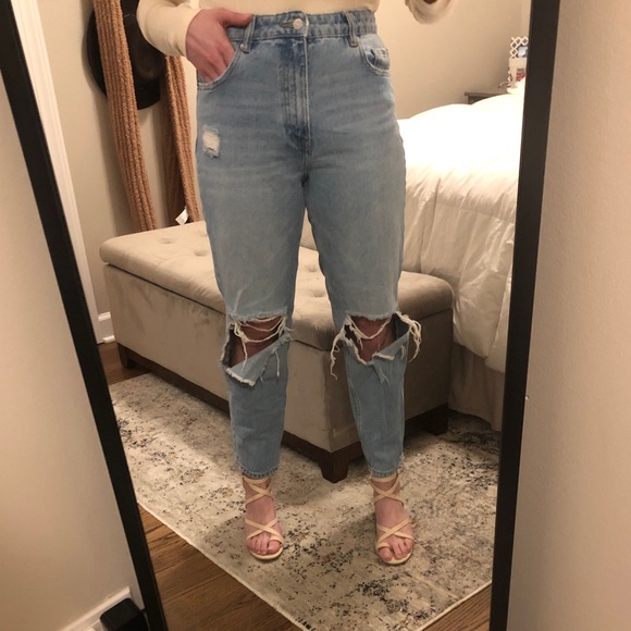 Zara Denim - Zara Distressed Straight Leg Jeans